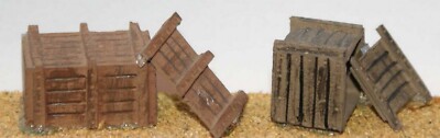 2 große Holz Verpackungskisten Kisten F94 UNBEMALT OO Scale Langley Models Kit