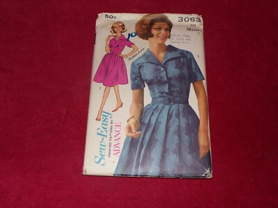 1963 ADVANCE #3063 - LADIES EASY (TWO STYLE) SHIRTWAIST DRESS PATTERN 12 FF  | eBay