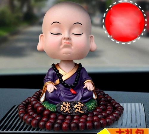 Kreatives Auto Ornament Kopfschütteln Maitreya Buddhistischer Mönch süß Auto Deko - Bild 25 von 26