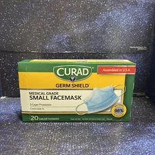 2 Pack of CURAD Germ Shield Small Face Mask 20 Earloop - Free Shipping..