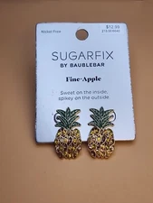 SUGARFIX By BAUBLEBAR 'Fine-Apple' Pineapple Earrings Nickel Free New FREE $HIP!