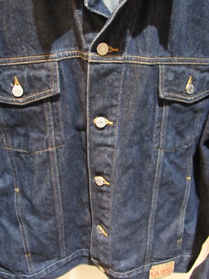 NWOT Deadstock Vintage 80s GUESS Mens XXL Denim Jean Jacket Made