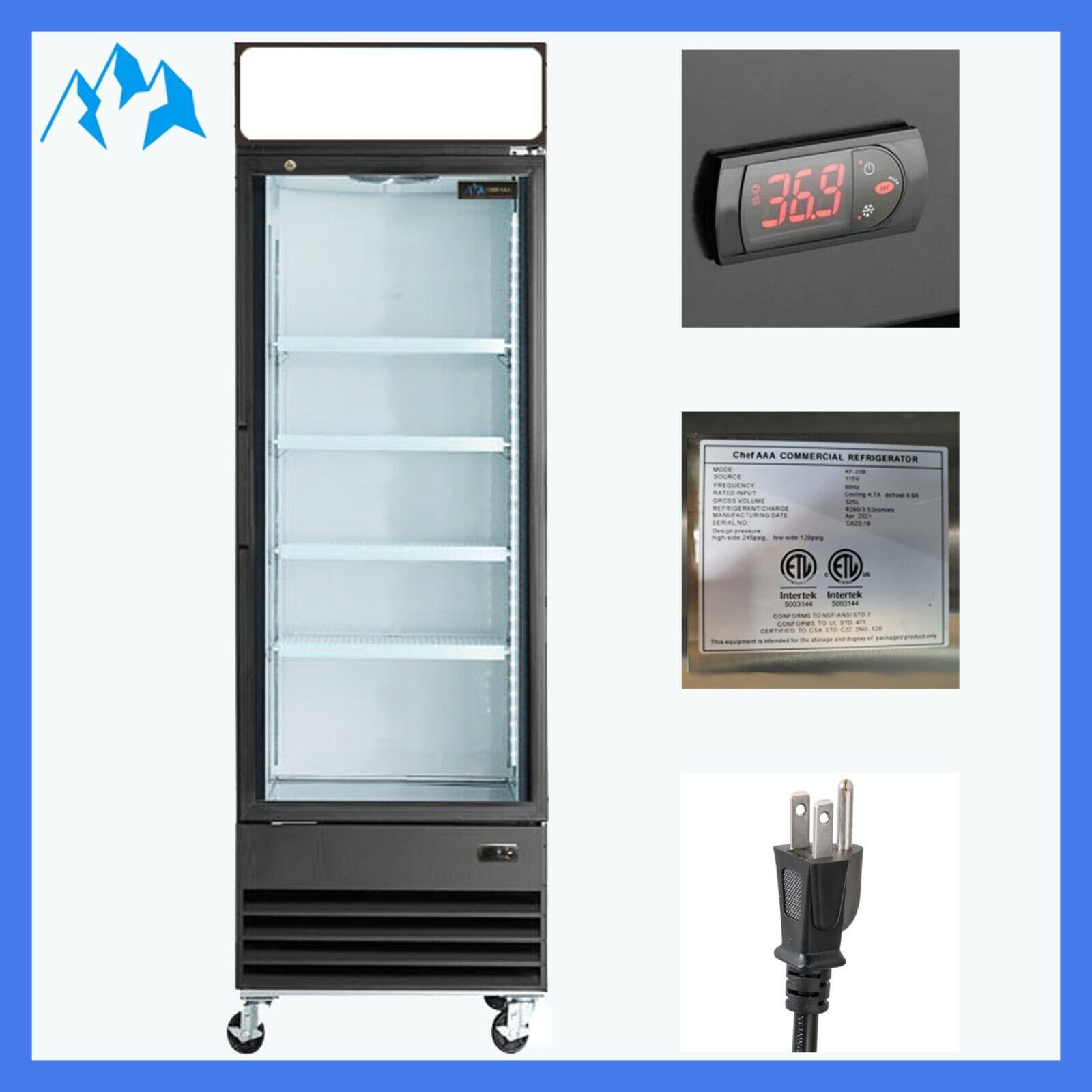 Merchandiser Refrigerator Commercial Glass Door Beverage Cooler