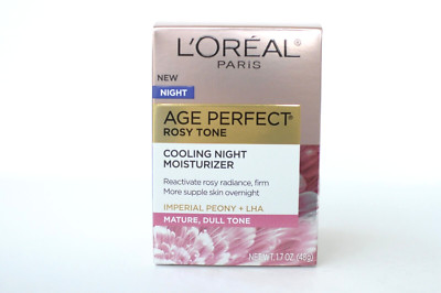 L'Oreal Paris Age Perfect Rosy Tone Cooling Night Moisturizer 1.7 oz Mature New