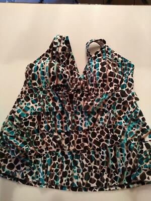 Swim Solutions Float Island 3Tier Tank Top Bust Support Size 10