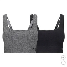 PUMA 2 Pack Women's Seamless Sports Bra, Multi, Small