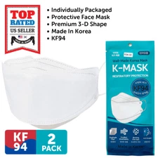 2 PCS KF94 WHITE Protective Safety Face Mask 4 Layer Adult Made in Korea