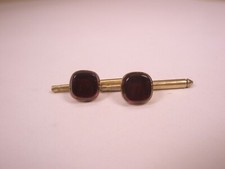 SINGLES 2 5/16" Red Squares Vintage HICKOK Formal Tuxedo Prom Shirt Stud i11