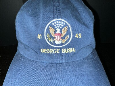 Vintage USA George Bush 41 43 President Camp David Hat used