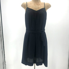 Banana Republic Dress Womens 2 Navy Blue V Neck Strappy A Line Pockets Mini