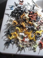 258 Vintage Marx MPC Rubber Plastic Cowboys Indians Horses Fence LOT 1960's 70s