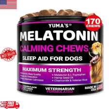 Melatonin Calming Chews for Dogs 170 Chews Dog Stress and Anxiety Relief