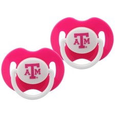 Texas A M Aggies NCAA 2-Pack Team Pink Logo Pacifiers  New in Package