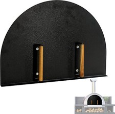 Puerta de horno de pizza -27”(L) X 19,25”(H)-Puerta de horno de acero inoxidable con mango de madera