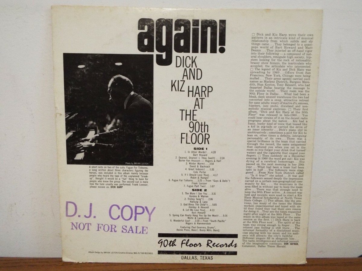 DICK AND KIZ HARP AGAIN 90TH FLOOR SLL 902 LP VINYL ALBUM | eBay