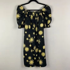 Modcloth Summertime Garden Stories Smocked Mini Dress Womens Small Sun Black
