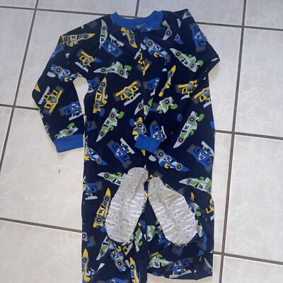 Carters Pajamas Sleepwear Boys Race Cars Footed Blue