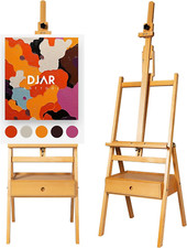 Adjustable Large Beech Wood Art Easel with Storage Drawer, Holds 36" Canvas