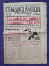 Politique : Journal " l'émancipation nationale " de Doriot - novembre 1943