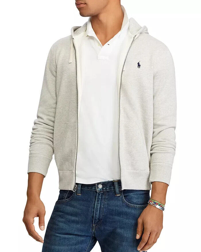 Polo ralph lauren full top zip hood light sport heather