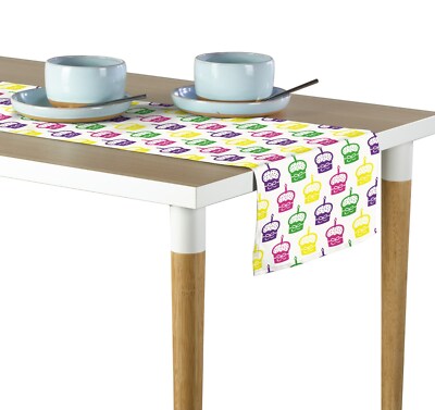 100% Milliken Polyester Spring Cupcakes Multi Table Runners 12''x72'' or 14''x108''