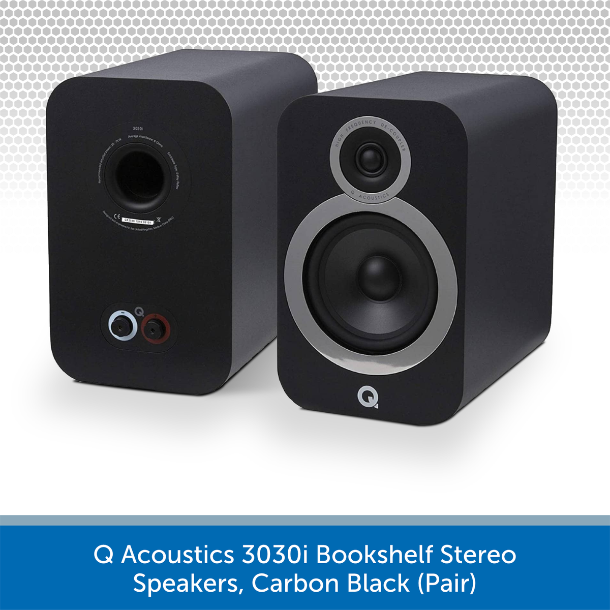 Q Acoustics 3030i Bookshelf Speakers HiFi Stereo Monitors Compact