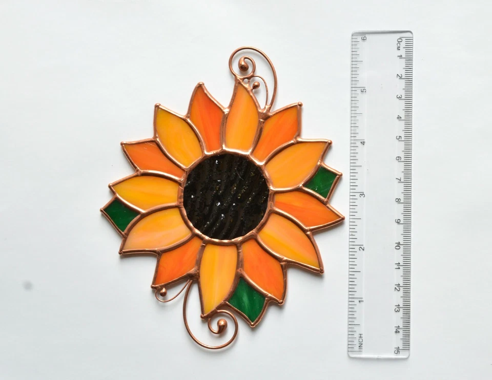 Vidrieras Girasol Ventanas Colgantes Flor Regalo Inauguración Decoración Foto 3 de 4
