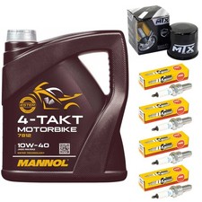Set 4L Öl Inspektion Ölfilter Zündkerzen für Suzuki GSF 1250 Bandit 1250 2007-17