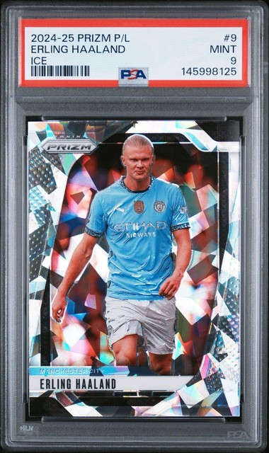 2024-25 Panini Prizm Premier League Erling Haaland Ice Prizm PSA 9 MINT