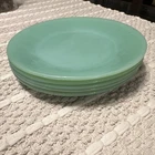 Set of 5 Vintage Jadeite Jane Ray Ribbed 9" Dinner Plates