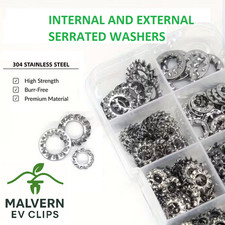 Stainless Steel Star Lock Washer Assortment Set M3–M8 Internal & External 500pcs