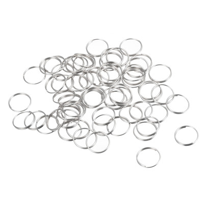 Double Loops Split Rings, 12mm Small Round Key Ring Parts for DIY 48Pcs