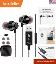 Versatile USB Computer Headset with Microphone  Volume Controls for Home Office