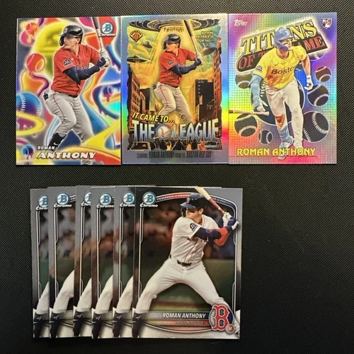 Topps/Bowman Roman Anthony Boston Red Sox Rookie Card Lot - 9 Cards