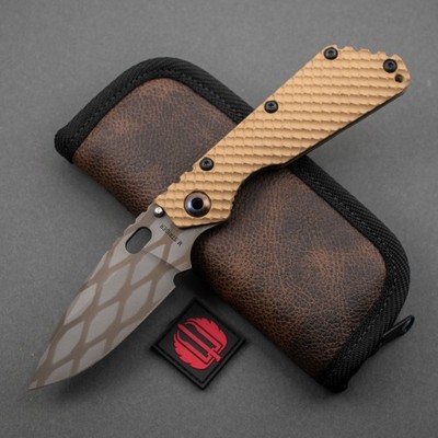NEW! Strider Knives SMF DGG 4'' MagnaCut WG (Chain Link), Antique Ti/Coyote G10
