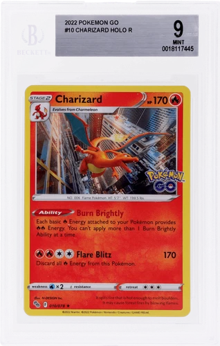 2022 Pokemon Go Charizard Holo #10 BGS 9