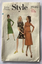 Style 2946 Sewing Pattern Vintage 70s High Waist Dress - Size 10