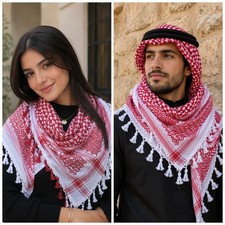 Authentic Jordanian Shemagh Keffiyeh Red White