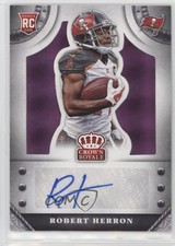 2014 Crown Royale Rookie Signatures Purple Plaid 1/10 Robert Herron Auto 0s5