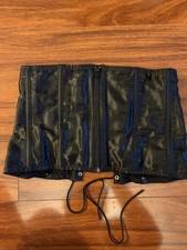 Frederick's of Hollywood Brocade Corset Lace Up Black Medium
