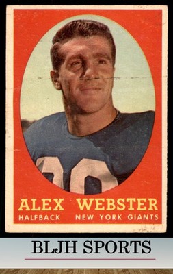 1958 Topps #30 Alex Webster New York Giants   (see pics)(1A1)