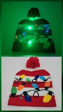 LED Christmas Light-Up Novelty Knitted Beanie Christmas Hat