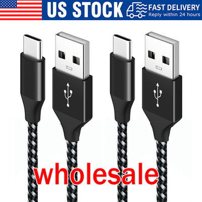 Braided USB C Type-C Fast Charging Data SYNC Charger Cable Cord 3/6/10FT Lot
