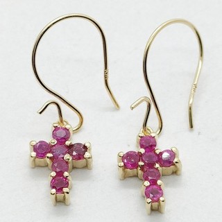 Jewelry Pierced Earring Ruby 0.3ct Gold 4755282