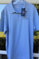 Vineyard Vines Sankaty Polo Shirt Mens Stretch Performance Striped Large NWT NEW