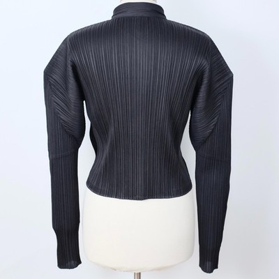 Issey Miyake Pleats Please blouse jacket sz 3 / M-L Black Full Zip