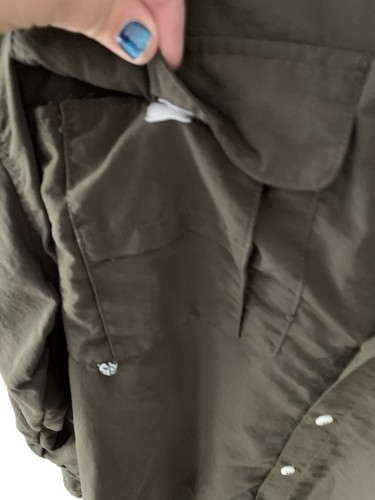 Amazon Mens Large Camping Outdoor Shirt Olive Green Long Sleeve - Picture 4 of 6