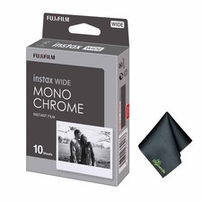 FUJIFILM INSTAX Wide Monochrome Instant Film 10 Exposures , Microfiber Cleaning