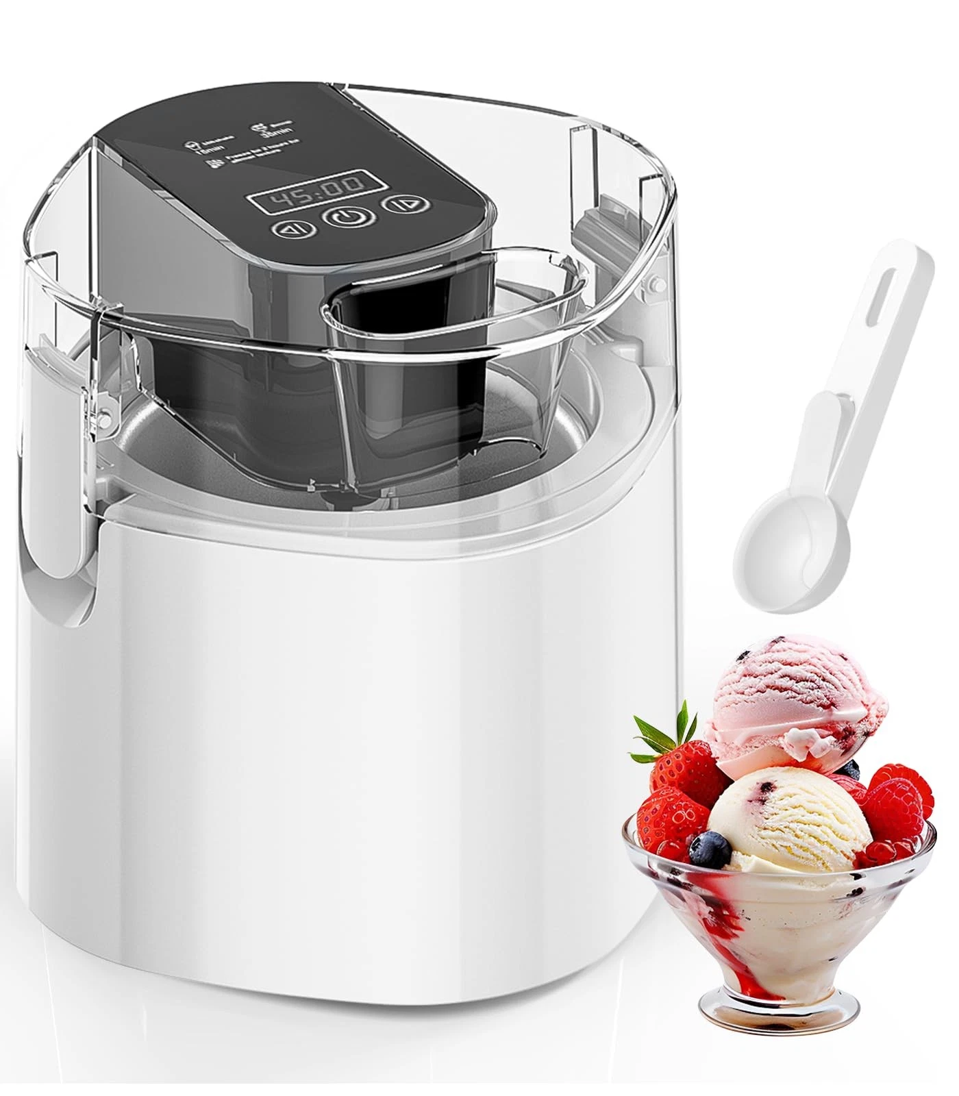 Ice Cream Maker Machine, 1.52 Quarts Ice Cream, Sorbet and Frozen Yogurt Mach...