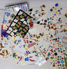 Vintage Sticker Collectors Lot Mrs Grossman Sandy Lion Mixed Used Small Stickers